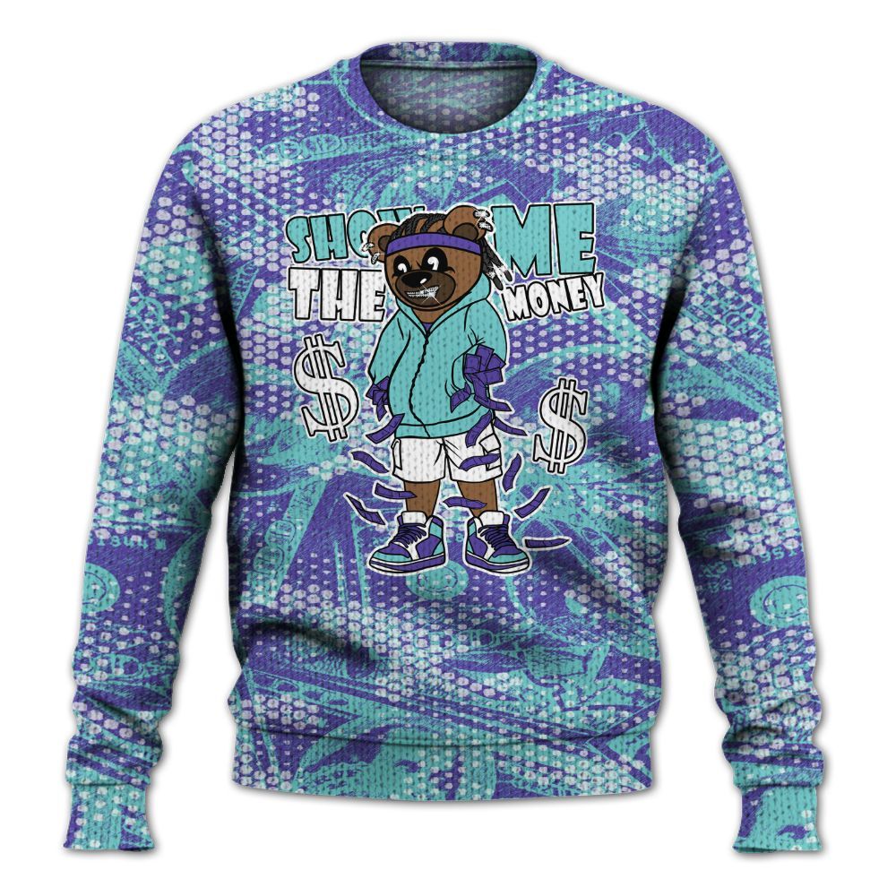 Knitted Sweater To Match Low Hornets 1s - Show Me Bear Banknotes Art