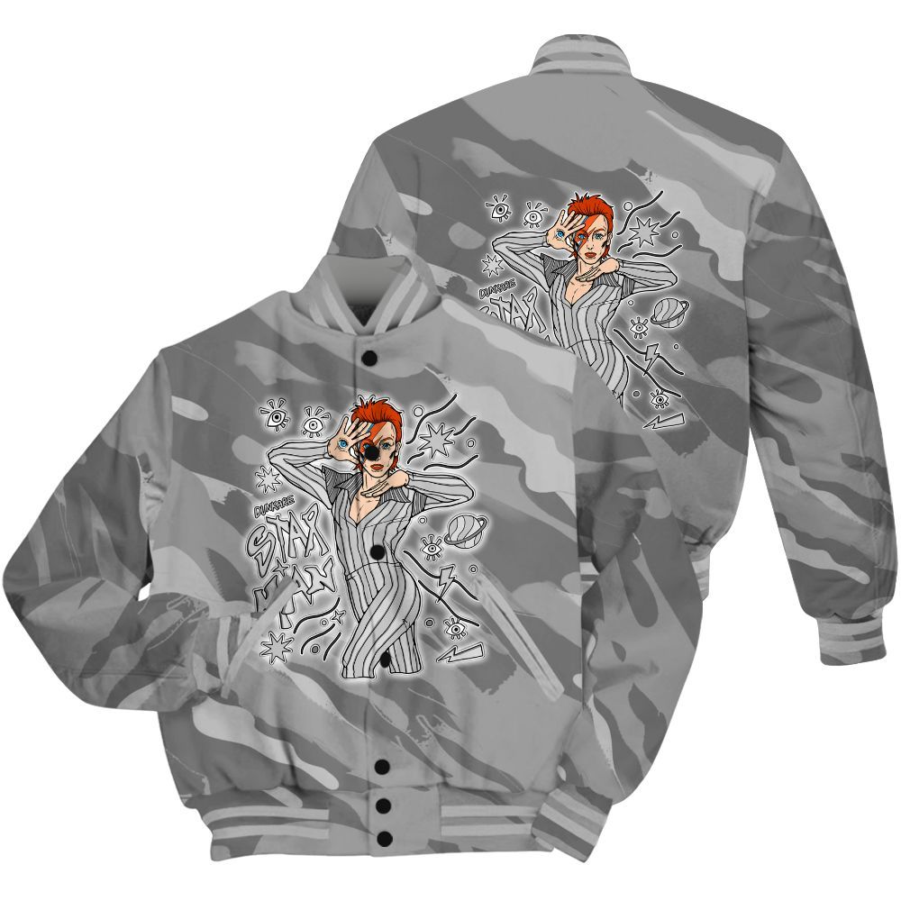 Varsity Jacket To Match Black Wolf Grey 12s Shirt - Starmans Graphics Colored All Over Print