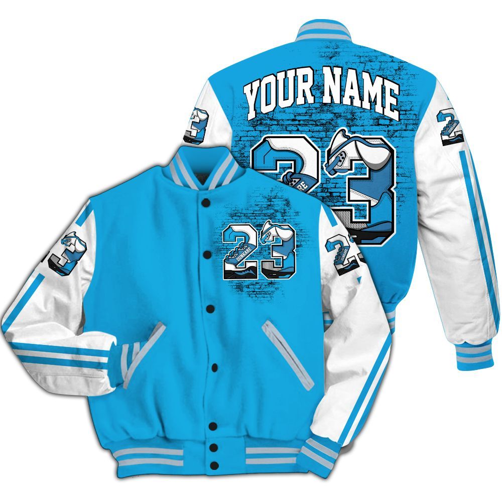 Varsity Jacket To Match University Blue Low 2026 11s - Custom Name Number 23 5s All Over Print