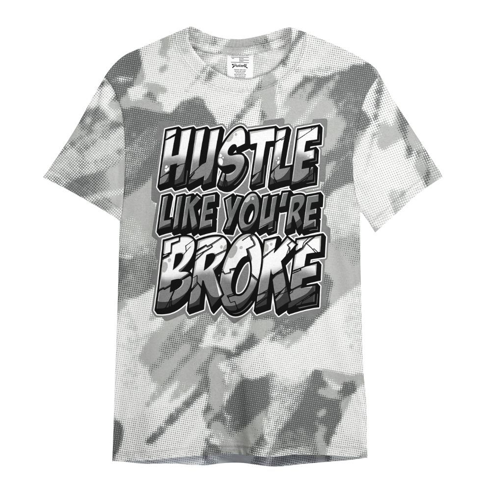 Shirt To Match Paris Cement Grey 4s - Hustles Like Broke Abstract All Over Print