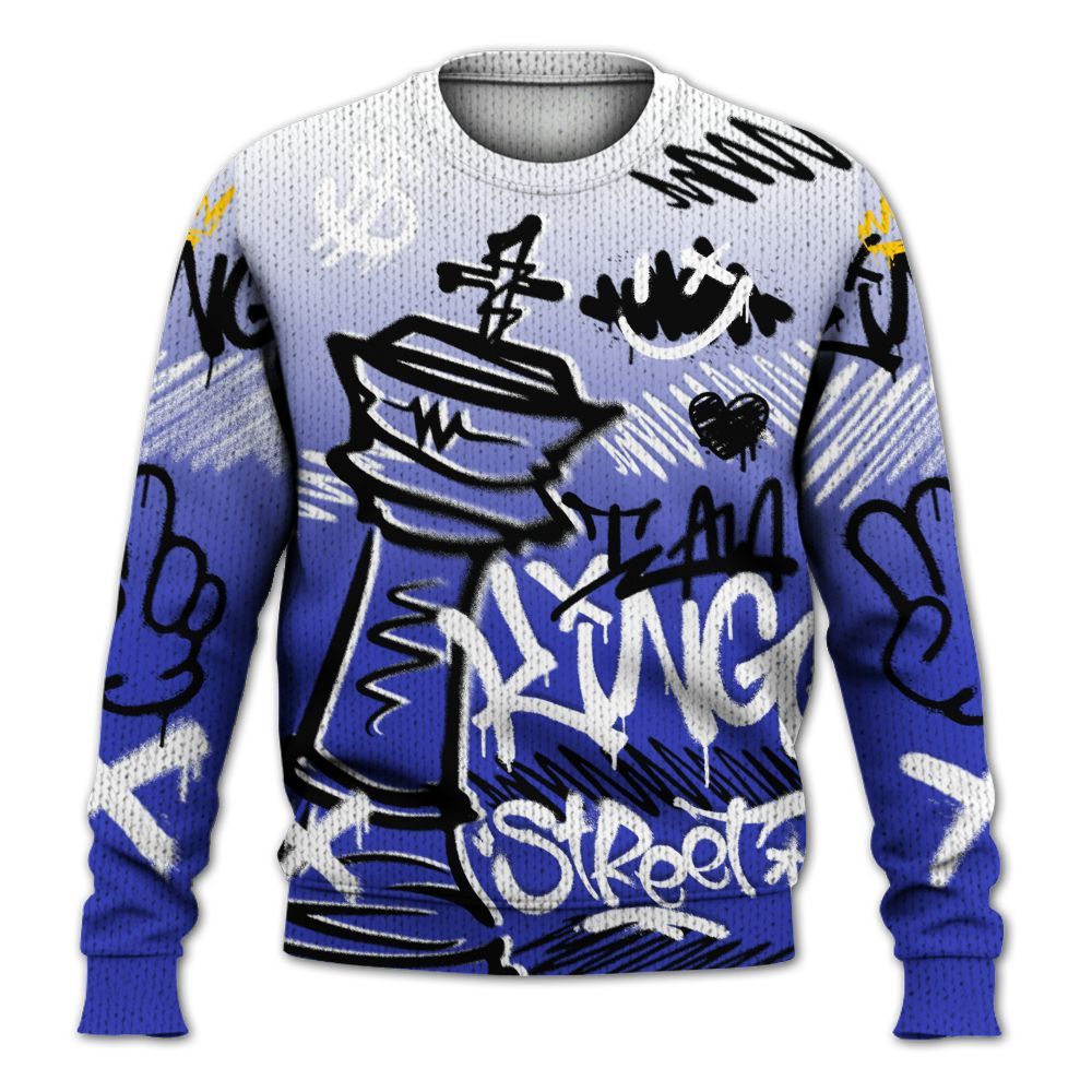 Knitted Sweater To Match Retro Black Concord 12s - Street King Chess Streetwear