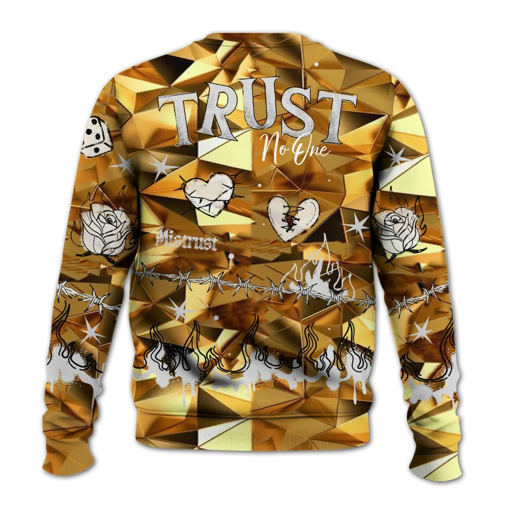 Sweatshirt To Match NET Gold 4s - Trust No One Snake-Bite Doodle Crayon All Over Print