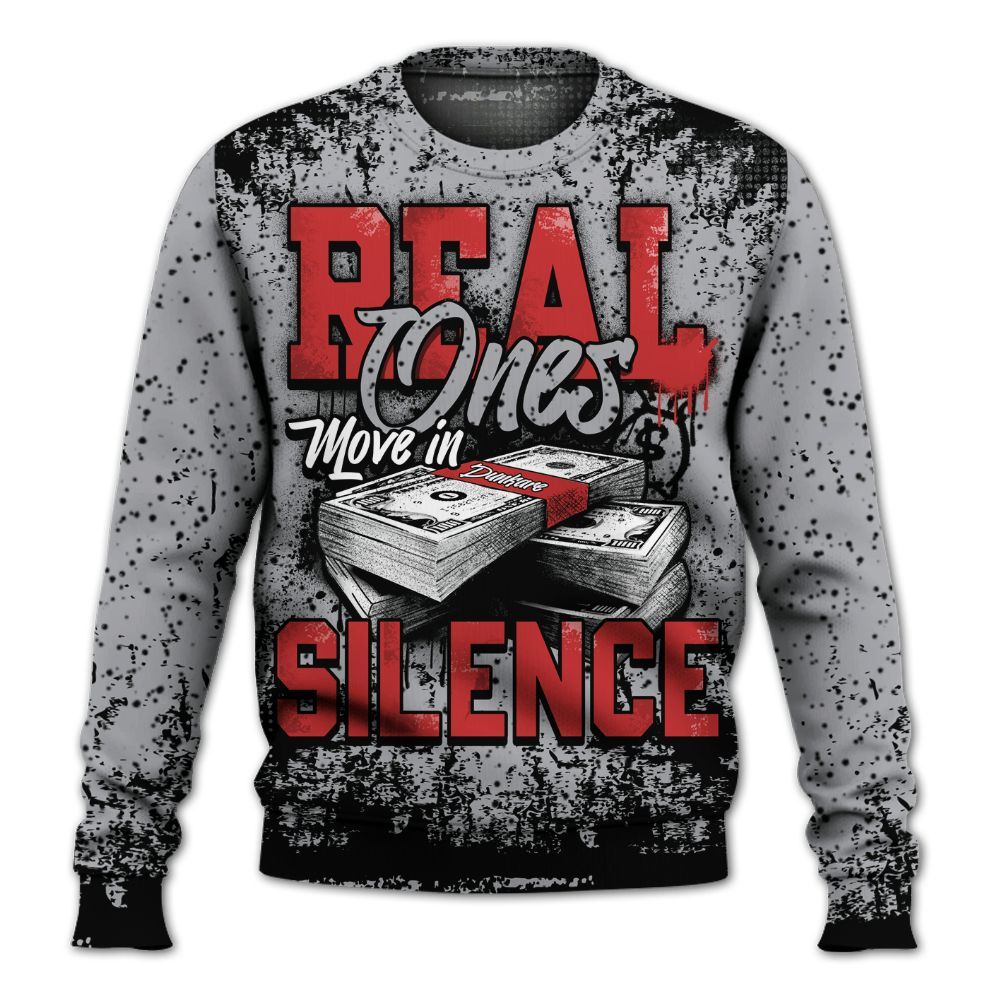 Sweatshirt To Match White Cement 4s - Move In Silence Money Street Retro All Over Print