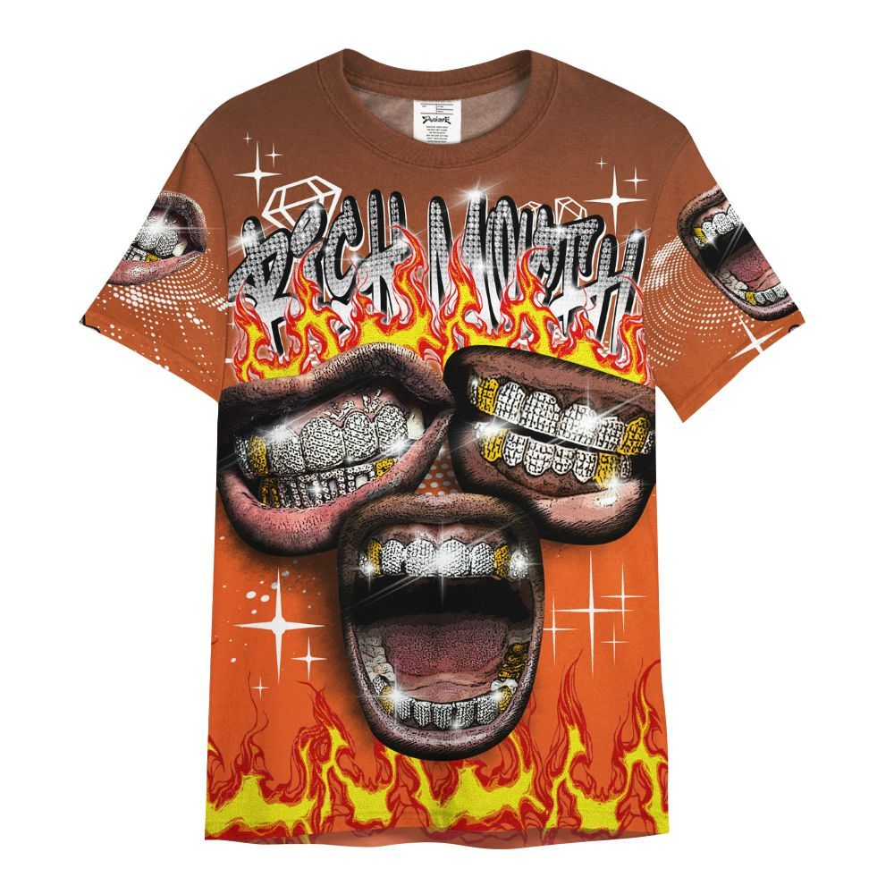 Shirt To Match High OG Starfish 1s - Rich Mouth Fire Rap Retro 90s All Over Print
