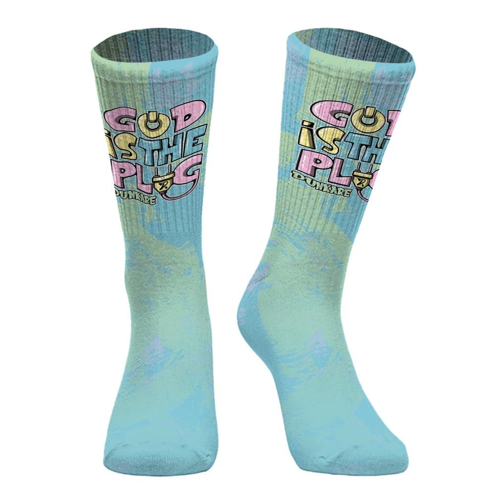 Sock To Match SB Dunk Low Visty - God Is The Power Cord Circle Splash
