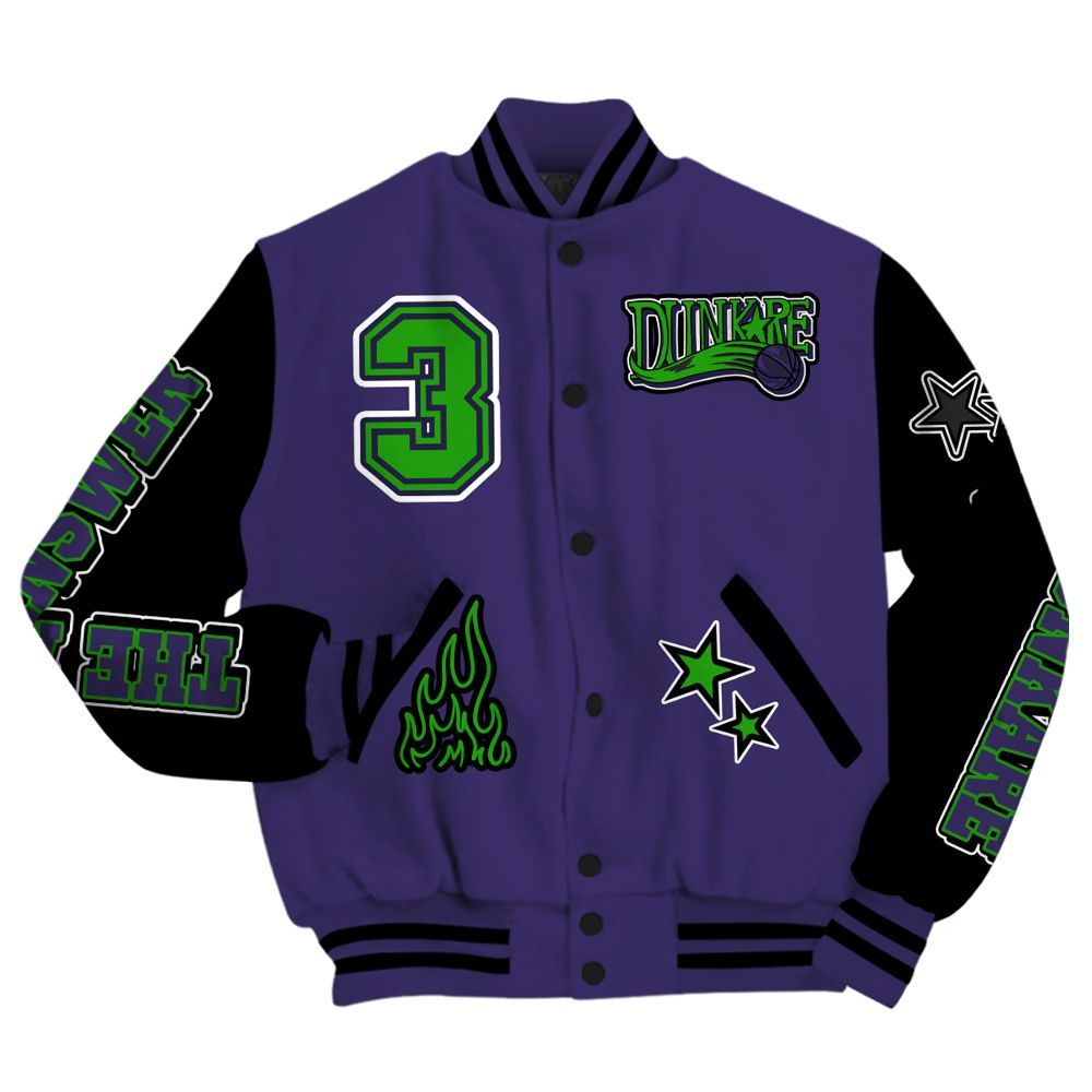 Varsity Jacket To Match Retro Court Purple 13s - Allen Answer Skeleton All Over Print