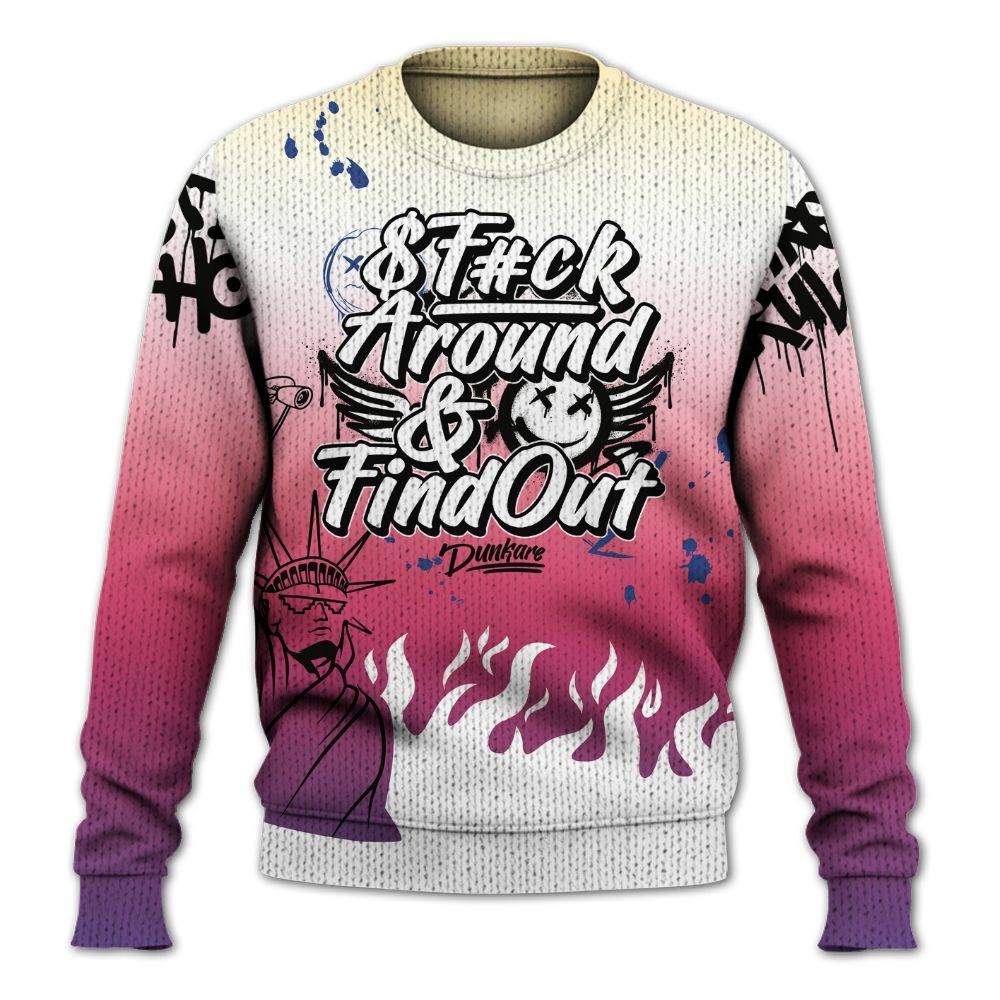 Knitted Sweater To Match Air Griffey Max Los Angeles 1s - Graphic Fck Around Find Out