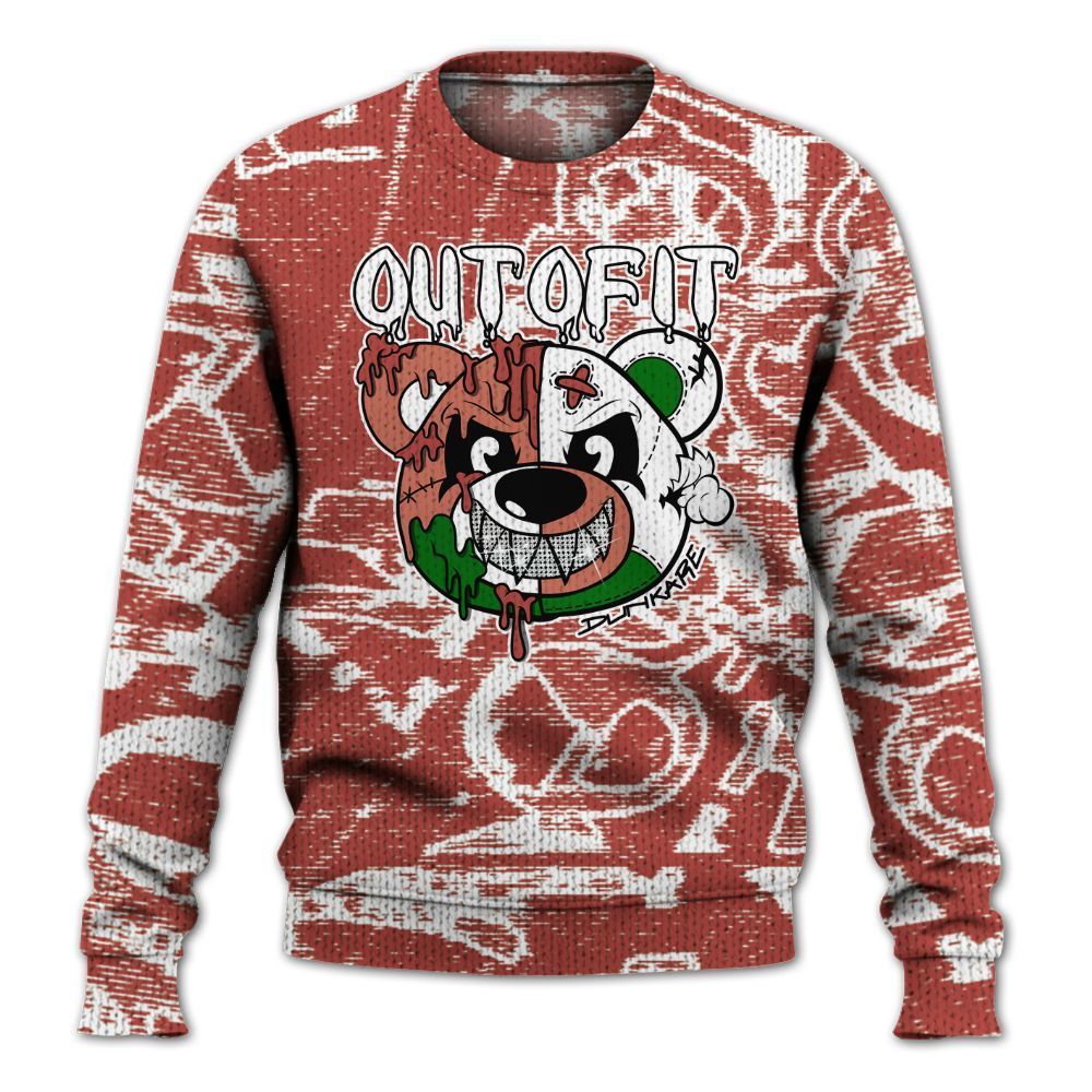 Knitted Sweater To Match Dune Red 13s - Out Of It Bear Avant-Garde