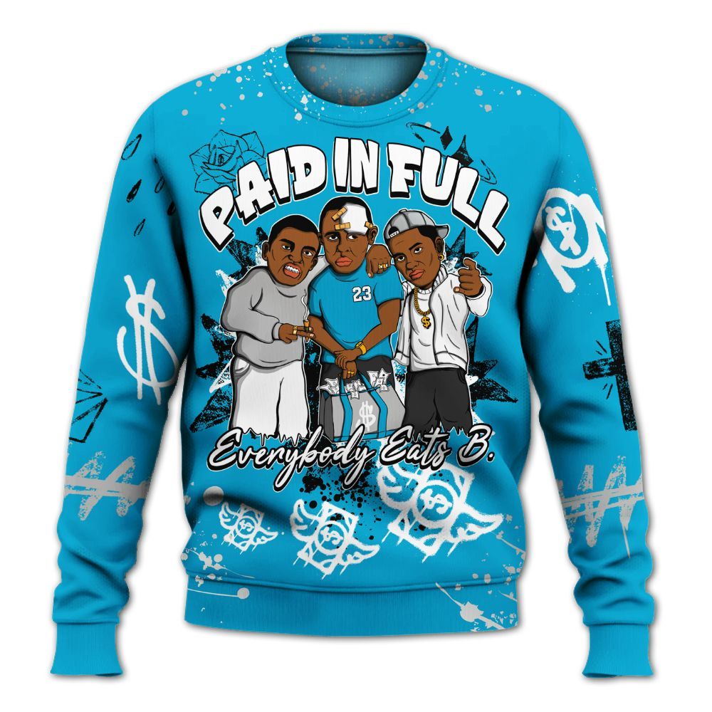Sweatshirt To Match Ja 3 Jurassic Park Metallic Silver - Everybody Paid In Full Crayon All Over Print