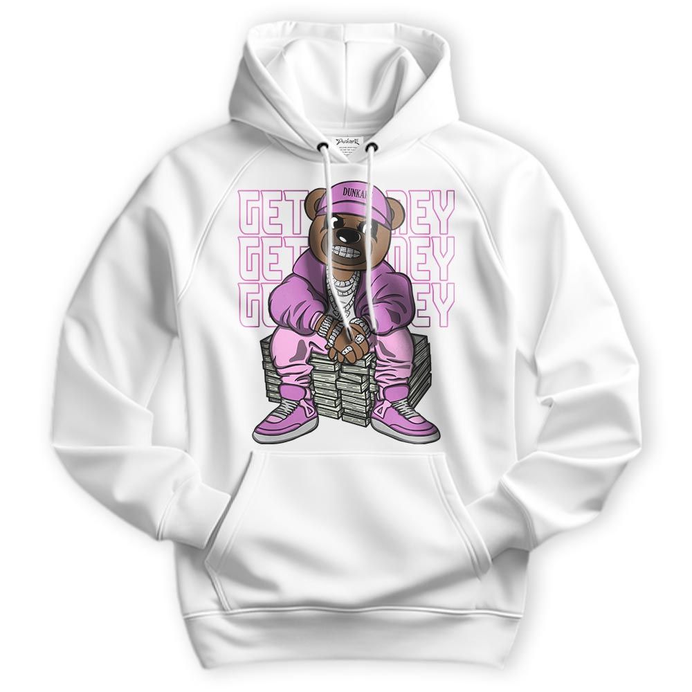 Sweatshirt To Match Hyper Violet 4s Hoodie - Get Money Bear Hoodie Unisex