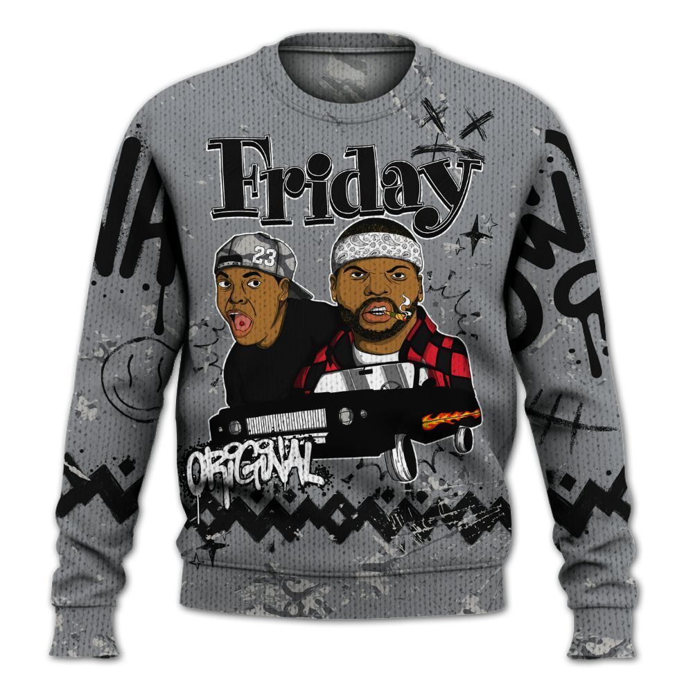 Knitted Sweater To Match Black Cement 3s - Friday Sneaker Crayon
