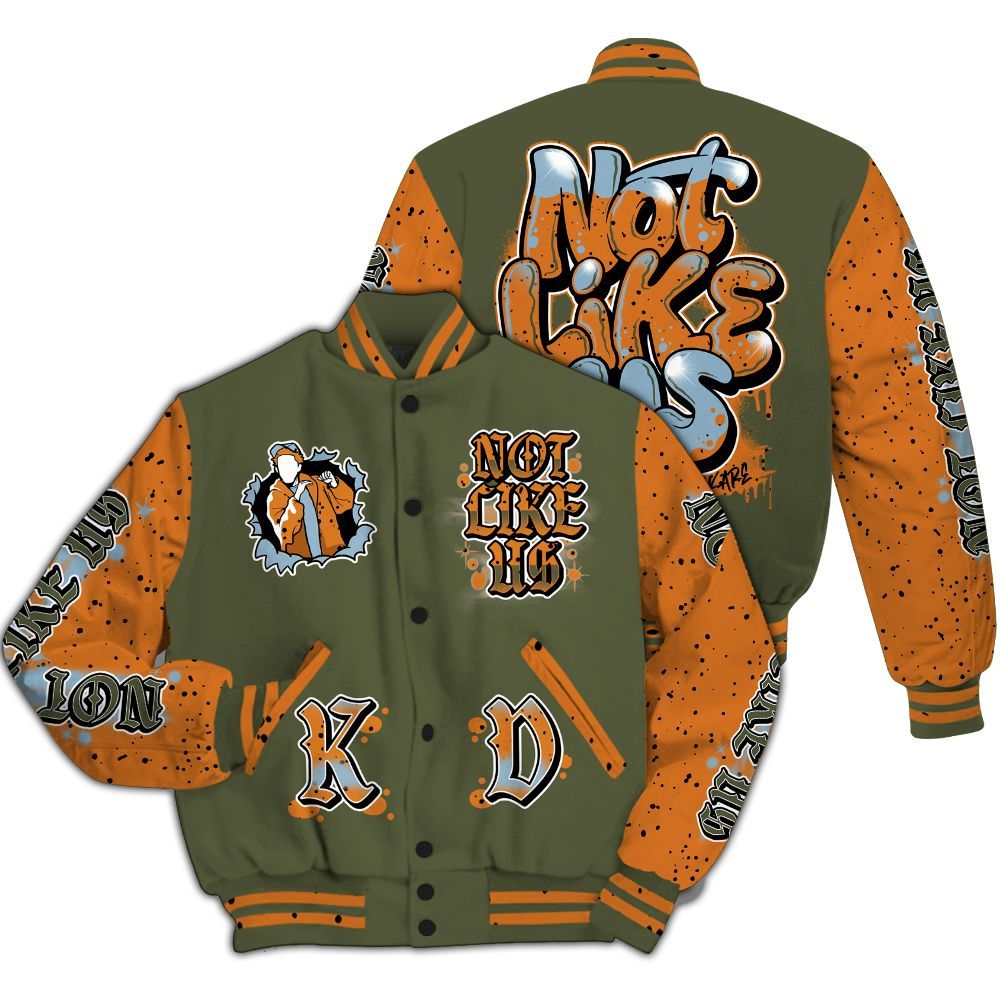 Varsity Jacket To Match Olive 5s - None Like Us Graphic All Over Print
