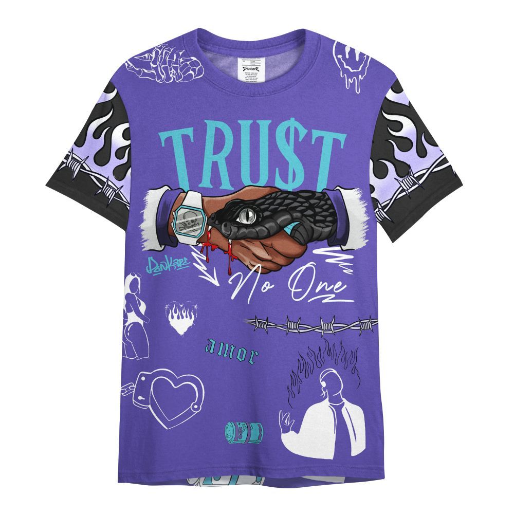 Shirt To Match SB Dunk Low Purple Lagoon - Snake Trust No One All Over Print