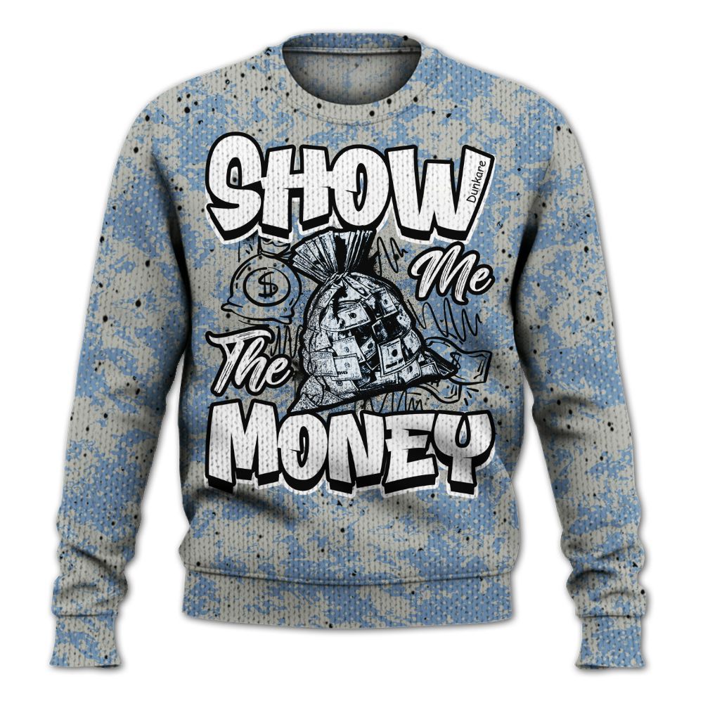Knitted Sweater To Match University Blue 4s - Show Me The Money Retro