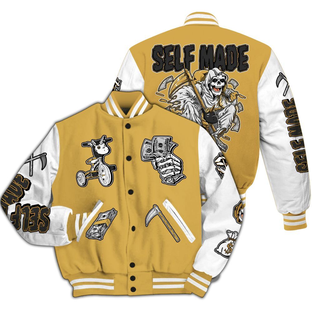 Varsity Jacket To Match Retro Light Ginger 14s - Self Make Skeleton All Over Print