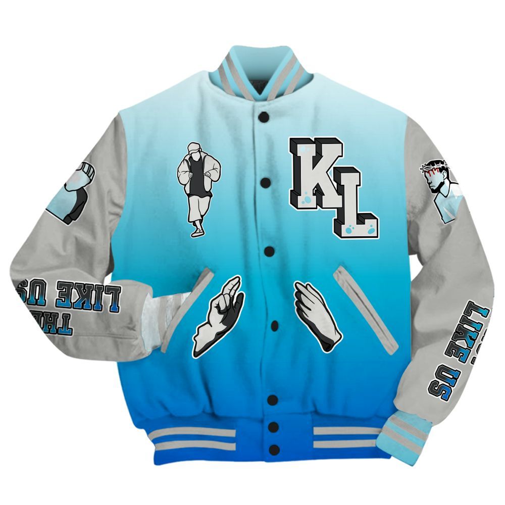 Varsity Jacket To Match Air Max One Block Down Blue - Dislike Us Graphic All Over Print