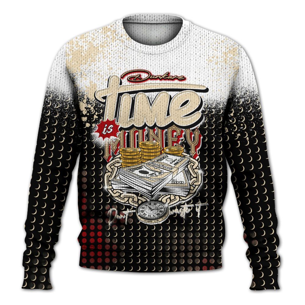 Knitted Sweater To Match Dunk Low Strawberry Waffle - Halftone Time Is Money