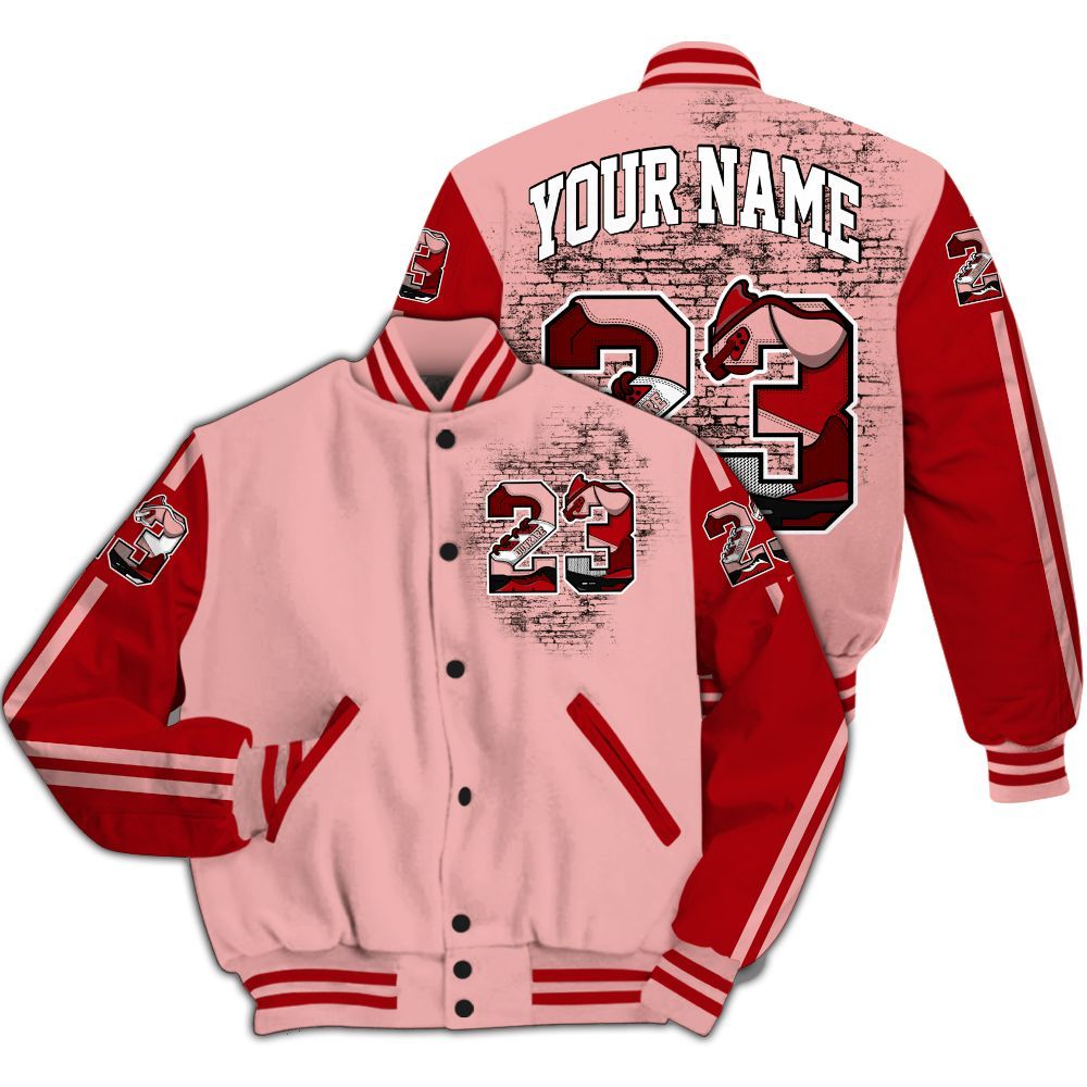 Varsity Jacket To Match Low Valentines Day 1s - Custom Name Number 23 5s All Over Print