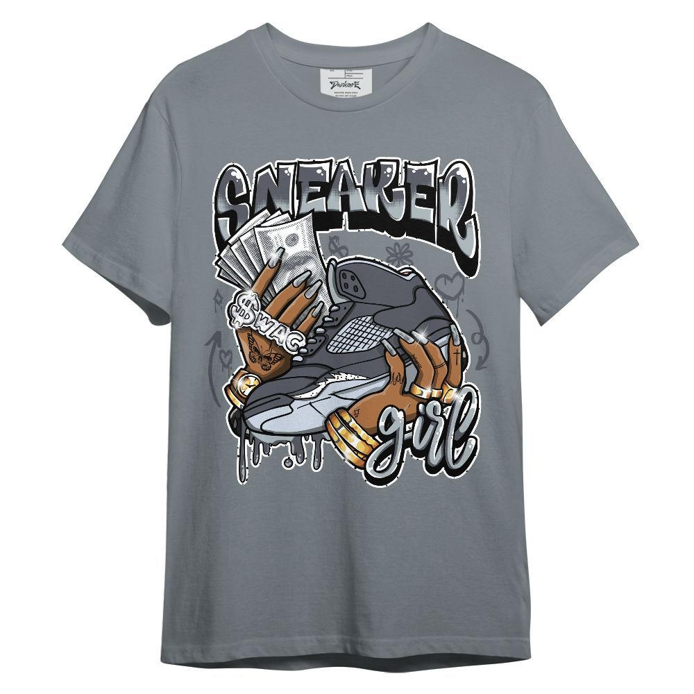 Shirt To Match Retro Wolf Grey 5s - Sneaker Girl Money Doodle Graphic