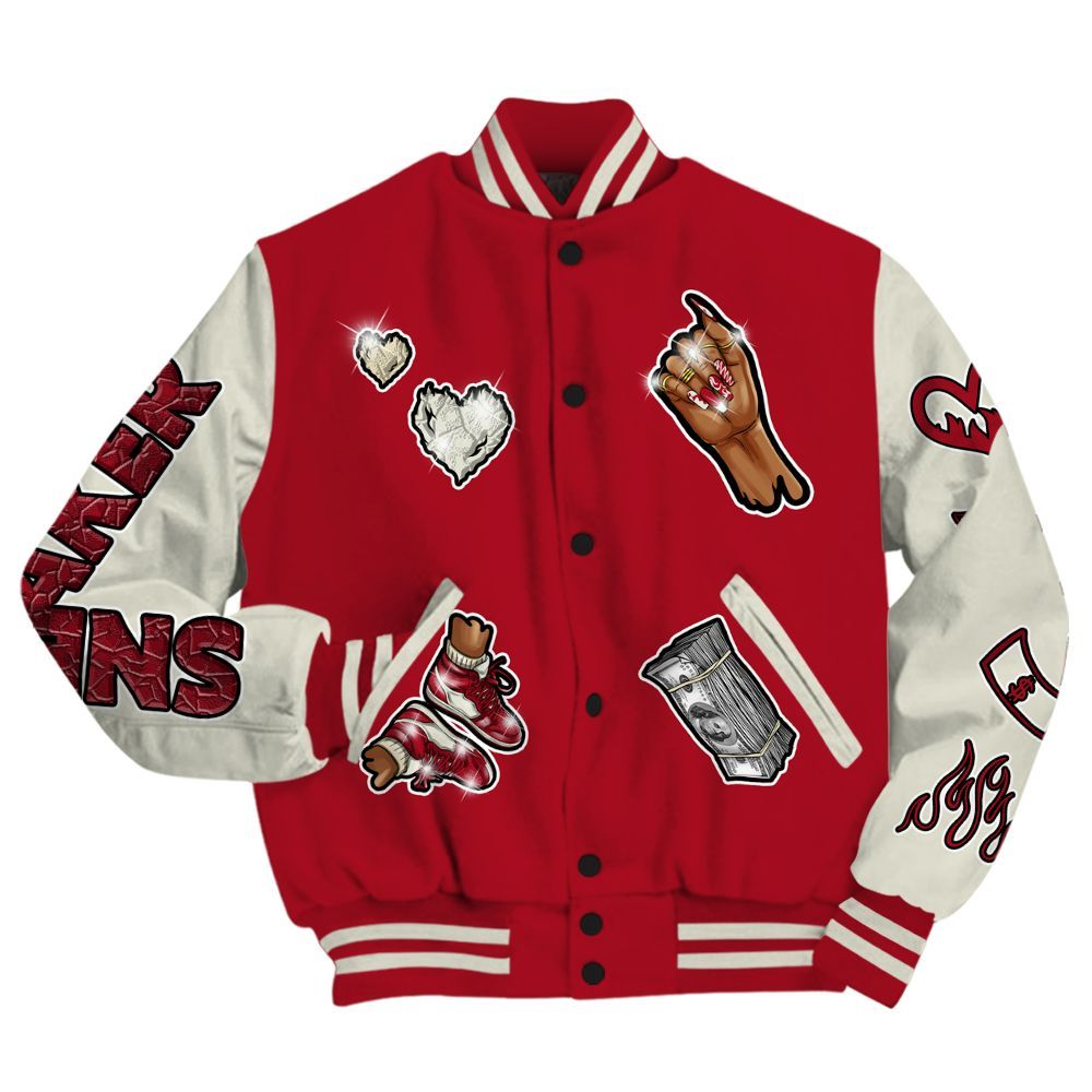 Varsity Jacket To Match 2025 High OG Cinnabar 1s - Sneakerz Girlz All Over Print