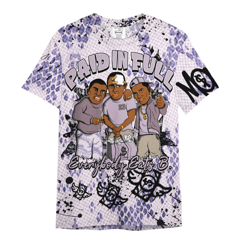 Shirt To Match Air Force 1 Low Purple Snake - Everybody Paid In Full Crayon All Over Print