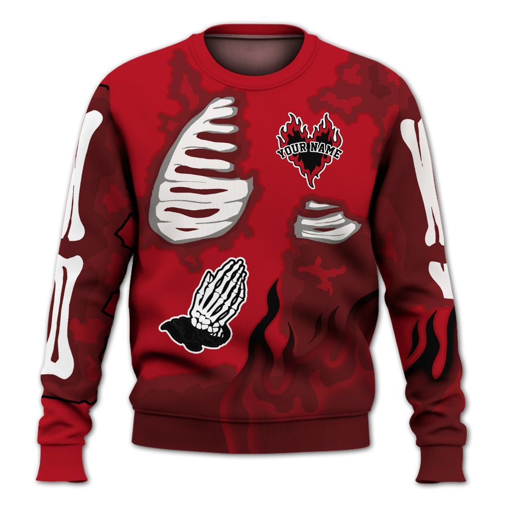 Sweatshirt To Match Bred Velvet 11s - Dislike Us Graphic Burning Custom Name All Over Print