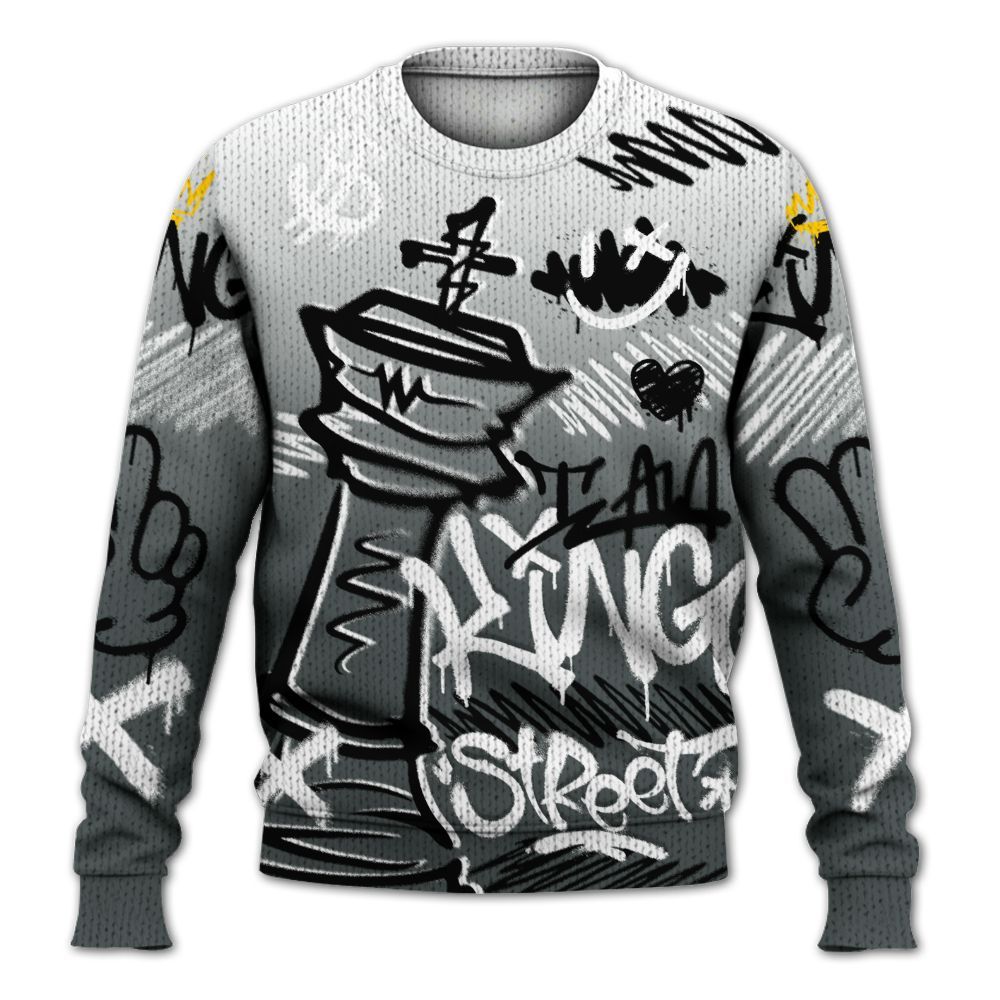 Knitted Sweater To Match Black RM Nigel Sylvester 4s - Street King Chess Streetwear