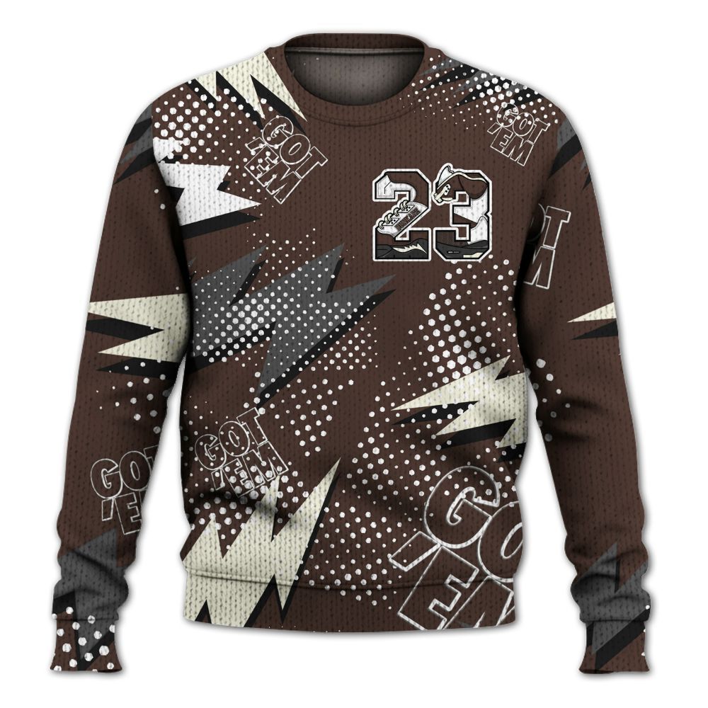 Knitted Sweater To Match SoleFly Cafecito 12s - Custom Name Number 23 5s