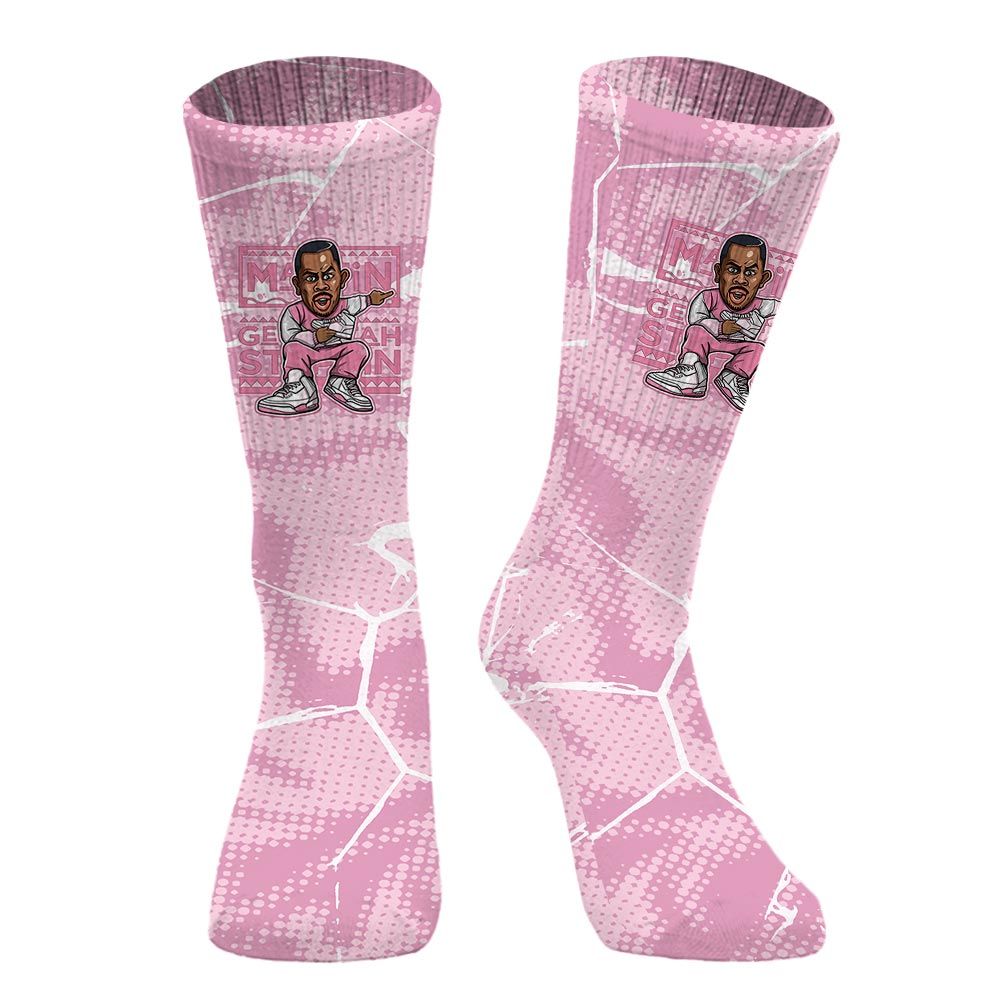 Sock To Match Orchid 4s - Get Tag Sneakers Steppin' Graphic