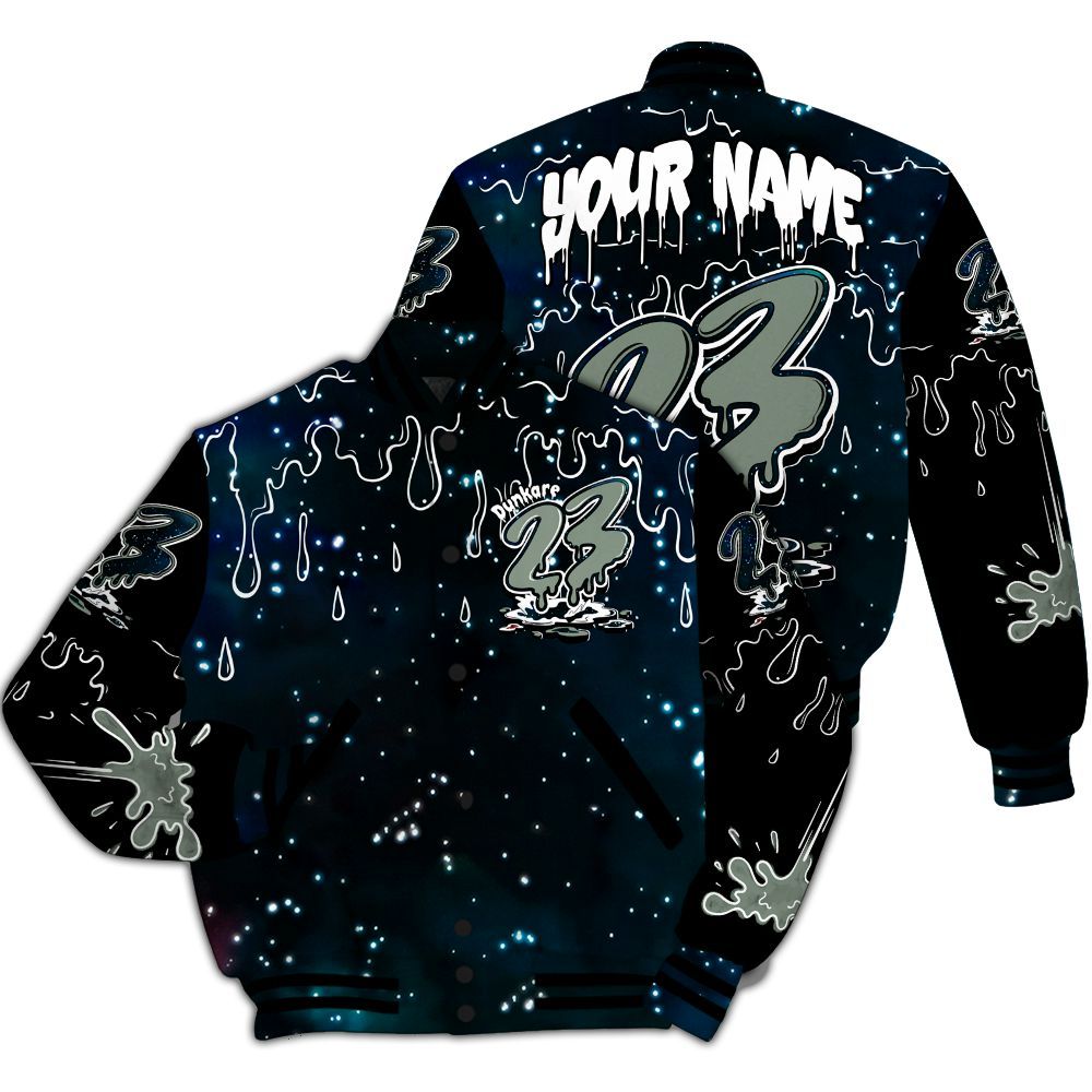 Varsity Jacket To Match Air Foamposite One Galaxy - Custom Name 23 Drip All Over Print