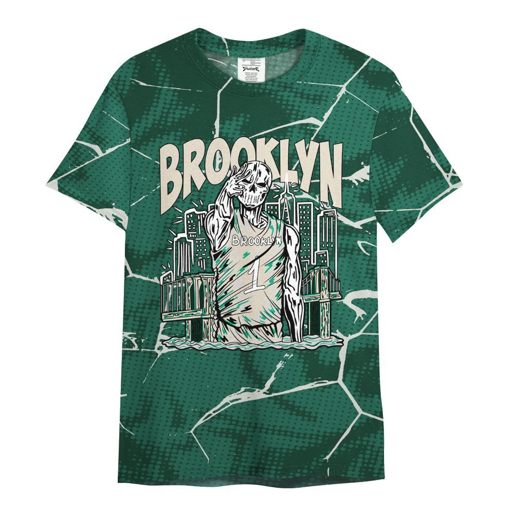 Shirt To Match Oxidized Green 4s - Brooklyn's Skeleton Crack All Over Print
