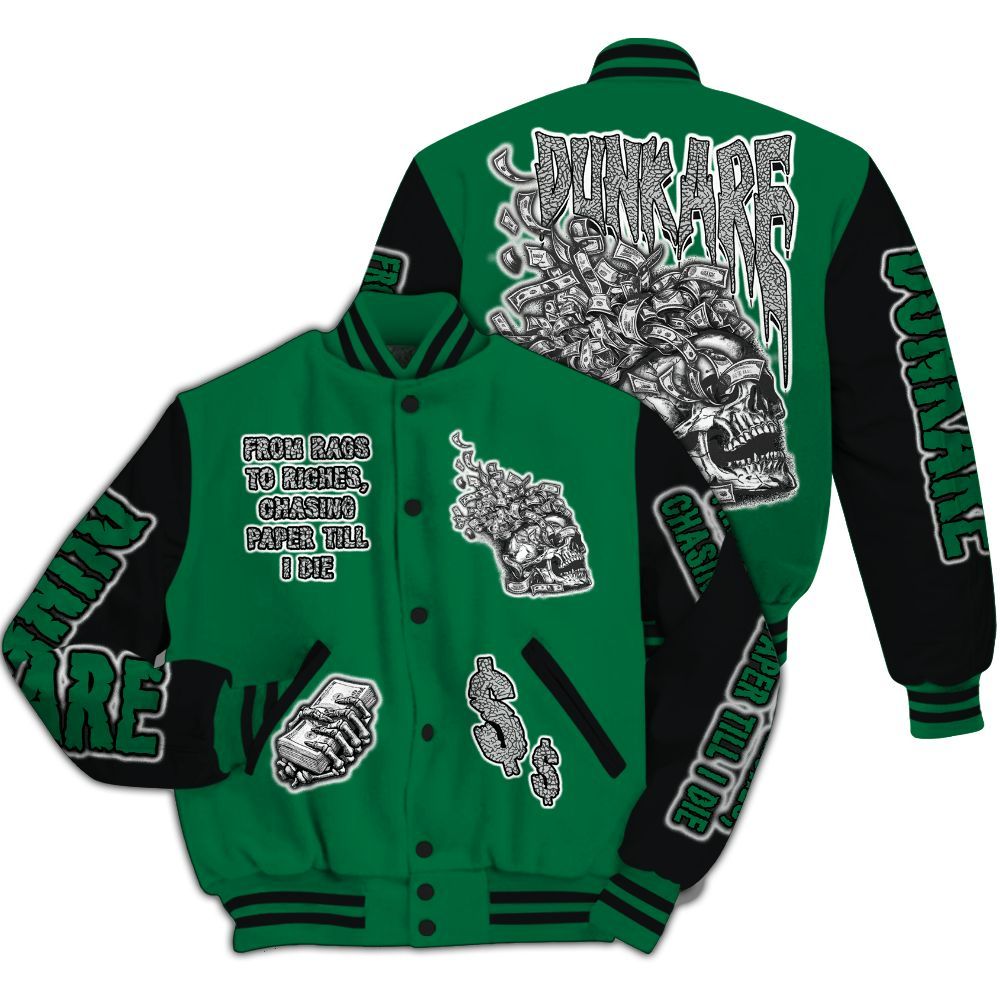 Varsity Jacket To Match Pine Green 3s - From Rags To Riches All Over Print