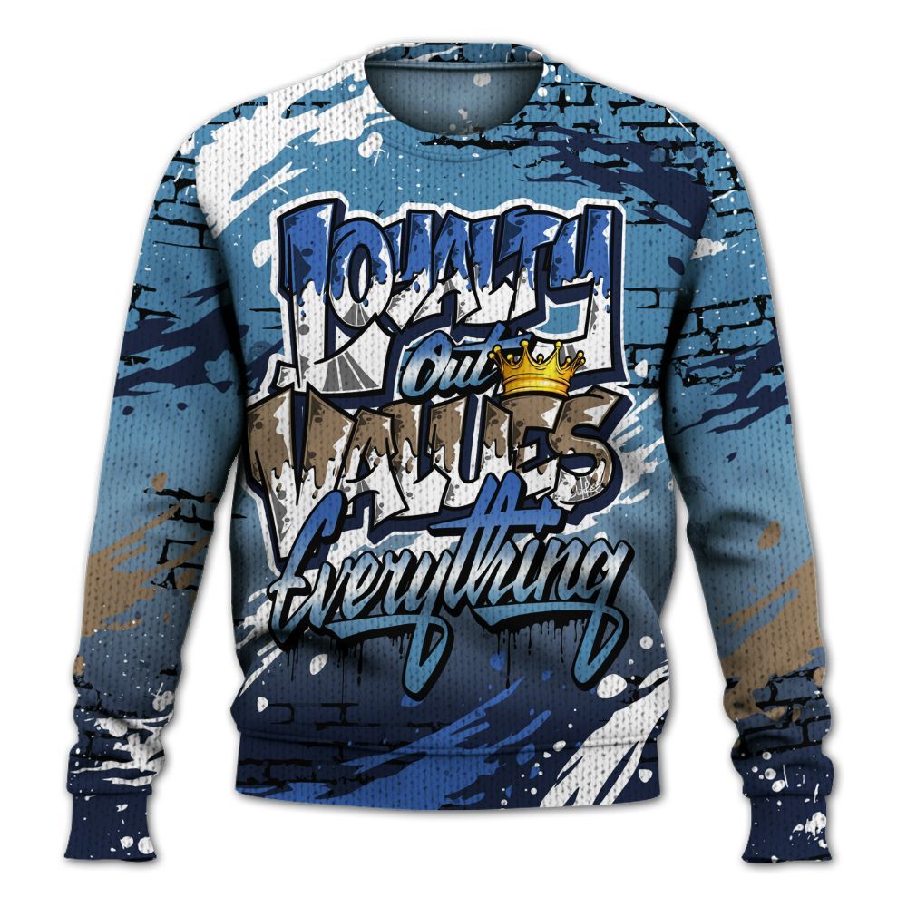Knitted Sweater To Match Air Force 1 Stash - Values Of Loyalty Drip