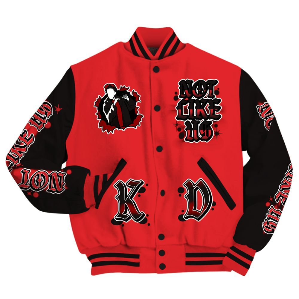 Varsity Jacket To Match Chile Red 9s - None Like Us Graphic All Over Print