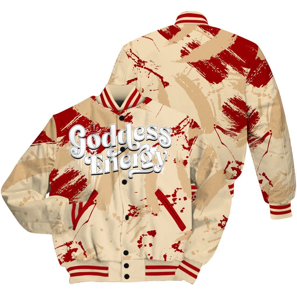 Varsity Jacket To Match Dunk Low Strawberry Waffle - Goddess Energy Retro All Over Print