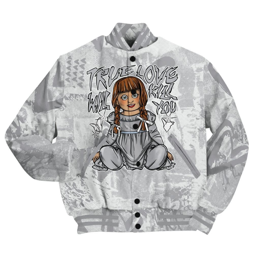Varsity Jacket To Match Low OG Wolf Grey 1s Shirt - Genuine Loves Bear Heart Grunge All Over Print