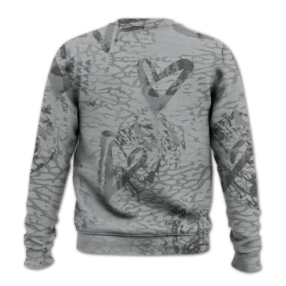 Sweatshirt To Match Black Cement 3s - Sneakerz Girlz Heart Grunge All Over Print