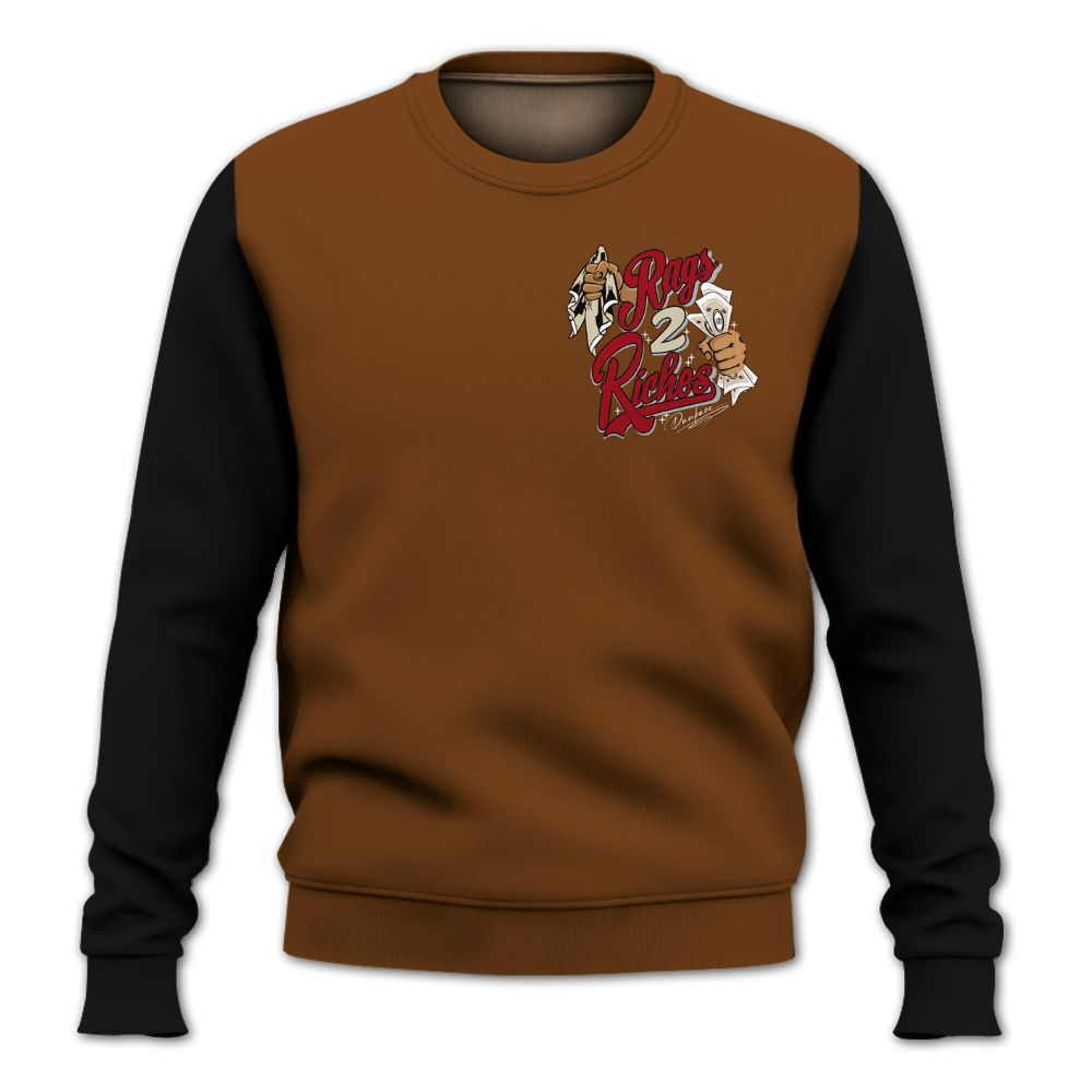 Sweatshirt To Match Archaeo Brown 5s - Custom Name Rag 2 Riches All Over Print