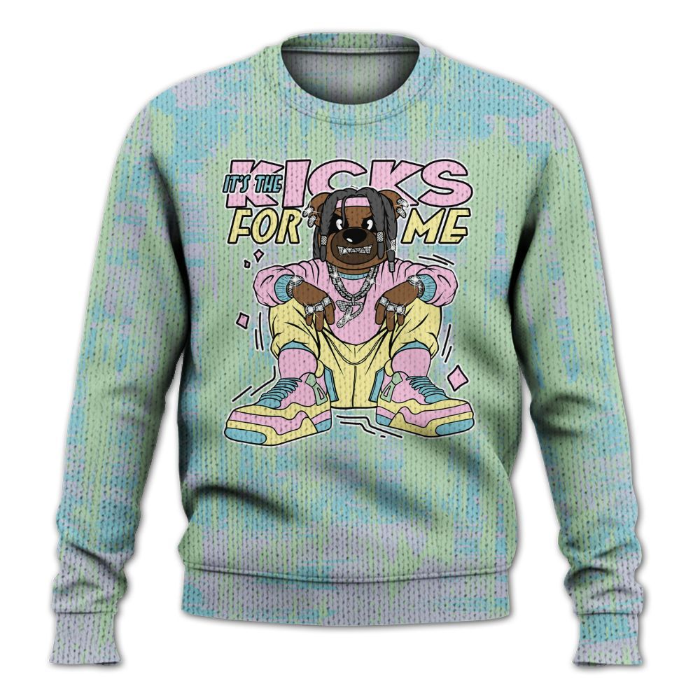 Knitted Sweater To Match SB Dunk Low Visty - Sneakers Bear Glitch Art