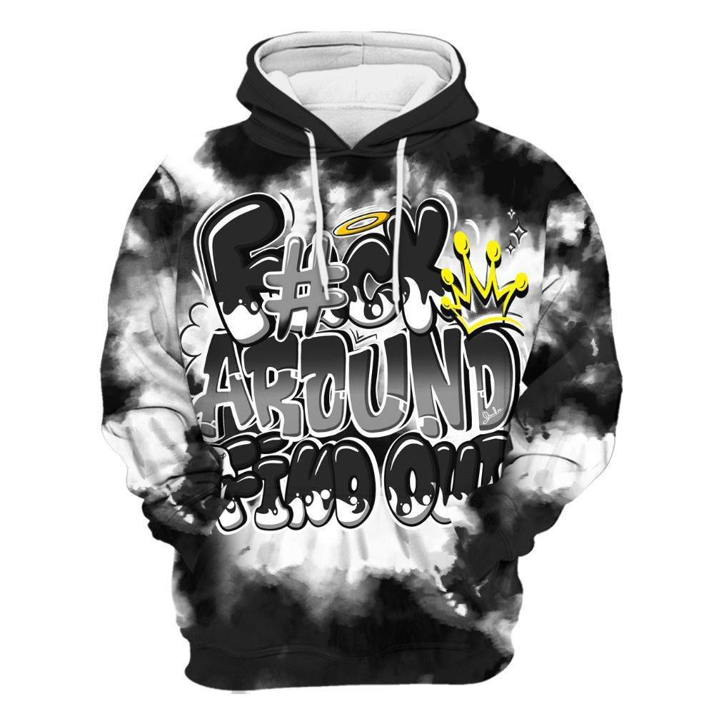 Hoodie To Match Black Cat NET 4s - Tie Dye FK Around Find Out All Over Print