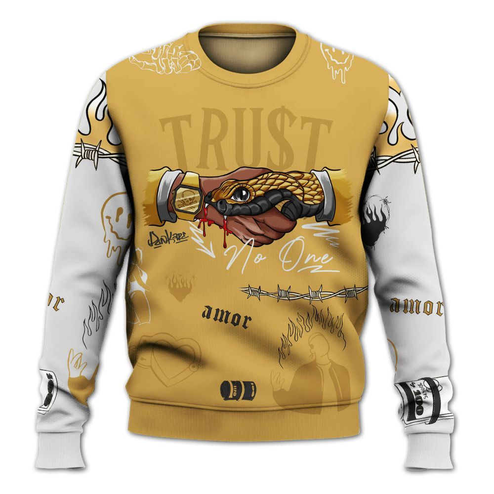 Sweatshirt To Match Retro Light Ginger 14s - Snake Trust No One All Over Print