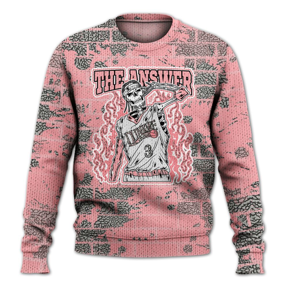 Knitted Sweater To Match Retro Wings 3s - Allen Answer Skeleton Brick