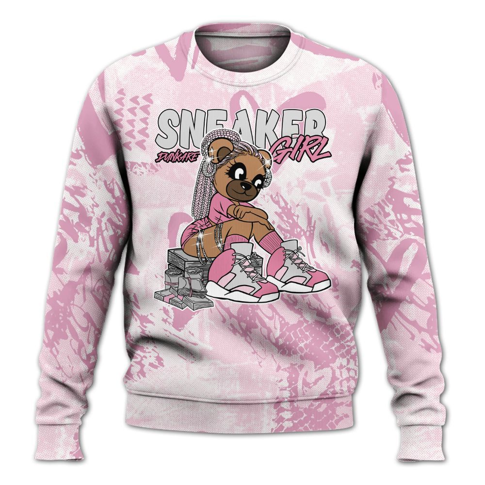 Sweatshirt To Match Orchid 4s - Sneaker Girl Bear Heart Grunge All Over Print