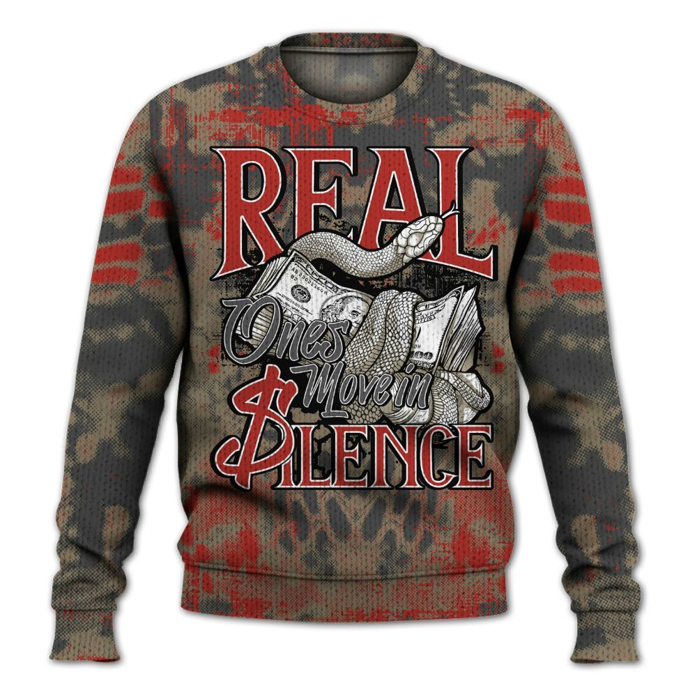 Knitted Sweater To Match Olive 9s - Snake Move In Silence All Over Print