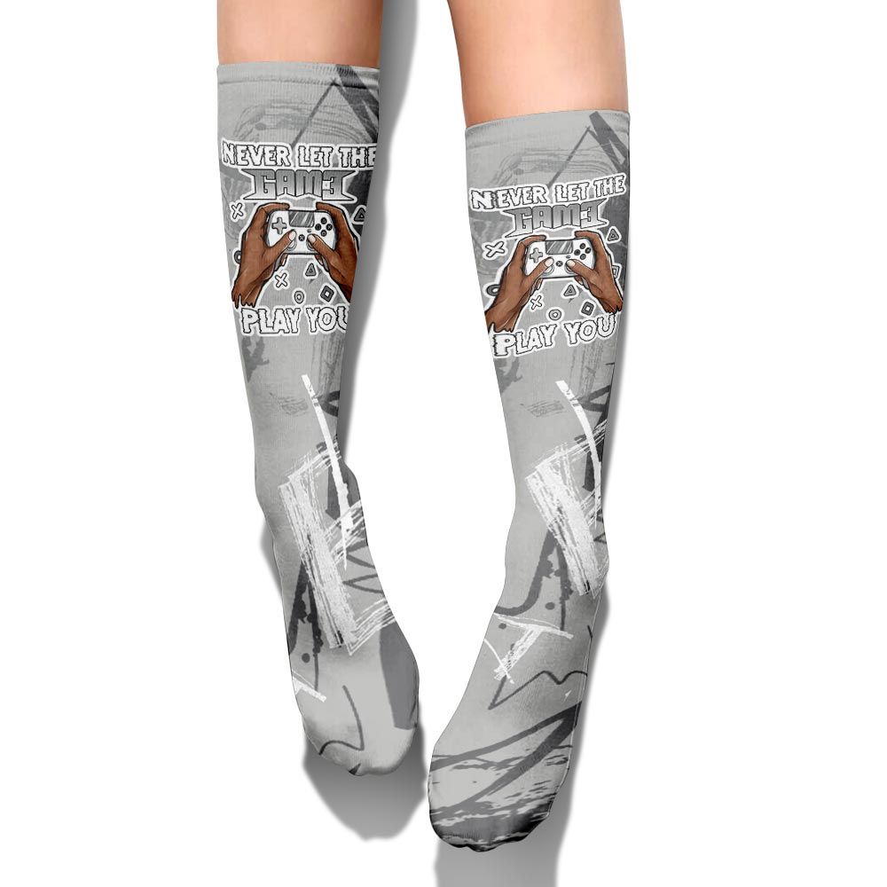 Sock To Match Retro Wet Cement 4s - PlayGame Human Messyz