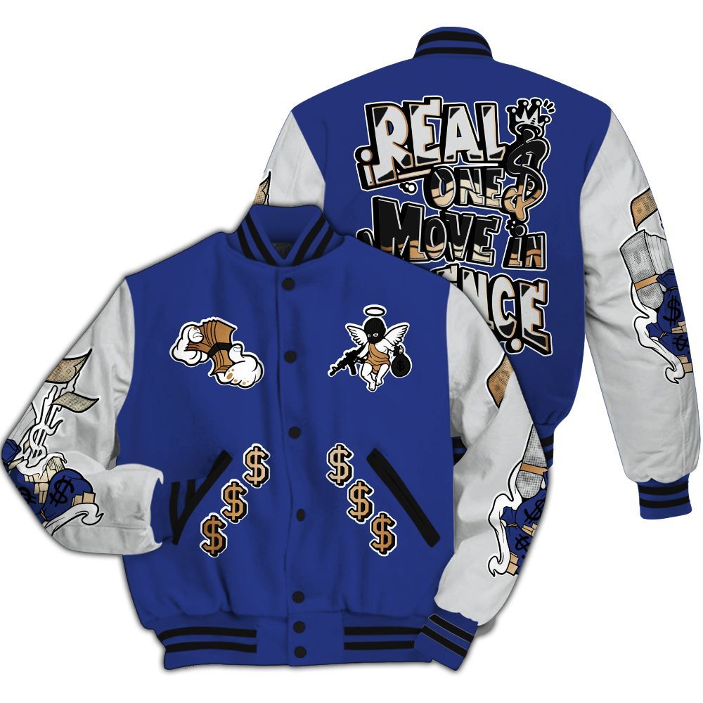 Varsity Jacket To Match JM Pro Black Concord - Ones Move In Silence Graphic All Over Print