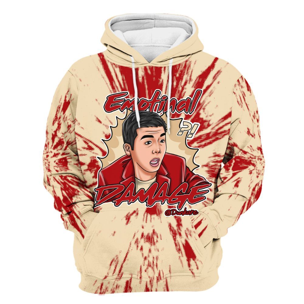 Hoodie To Match Dunk Low Strawberry Waffle - Damaged Meme Shirt Unisex Outfit All Over Print