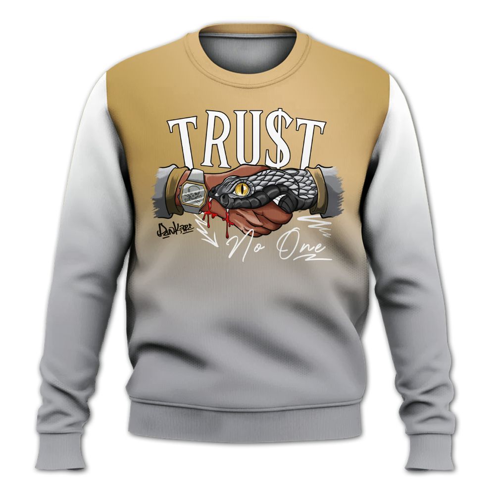 Sweatshirt To Match Retro High OG Cool Grey 1s - Snake Trust No One Drip All Over Print