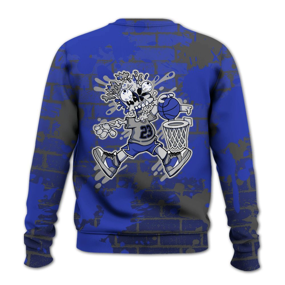 Sweatshirt To Match Air Max Plus Black Racer Blue - 85's Dunks Graphic Halloween All Over Print