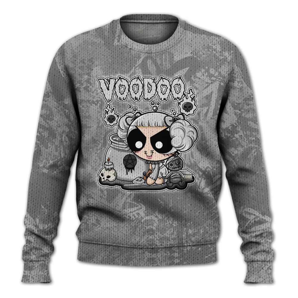Knitted Sweater To Match Black Wolf Grey 12s - Voodooz Heart Grunge